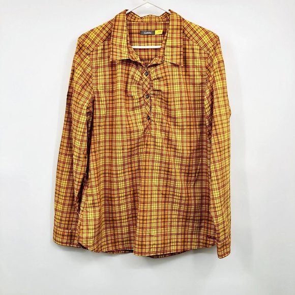 Cabelas Tops - Cabelas Blouse Womens XL Used Yellow Orange Tunic Outdoor